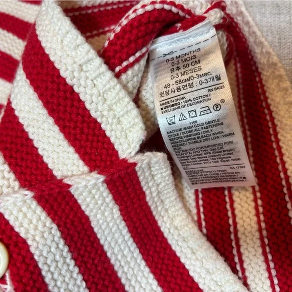 BABY GAP red white blue flag sweater hood w/ears 100% cotton. NWT. 0-3 months - Picture 3 of 4